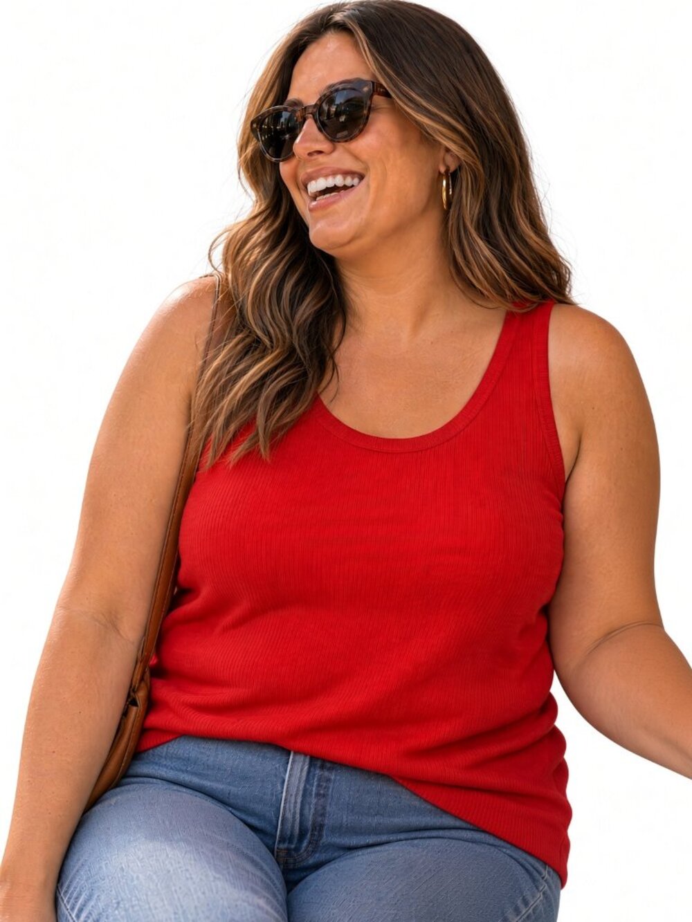 NWT A New Day Red Ribbed Tank Top